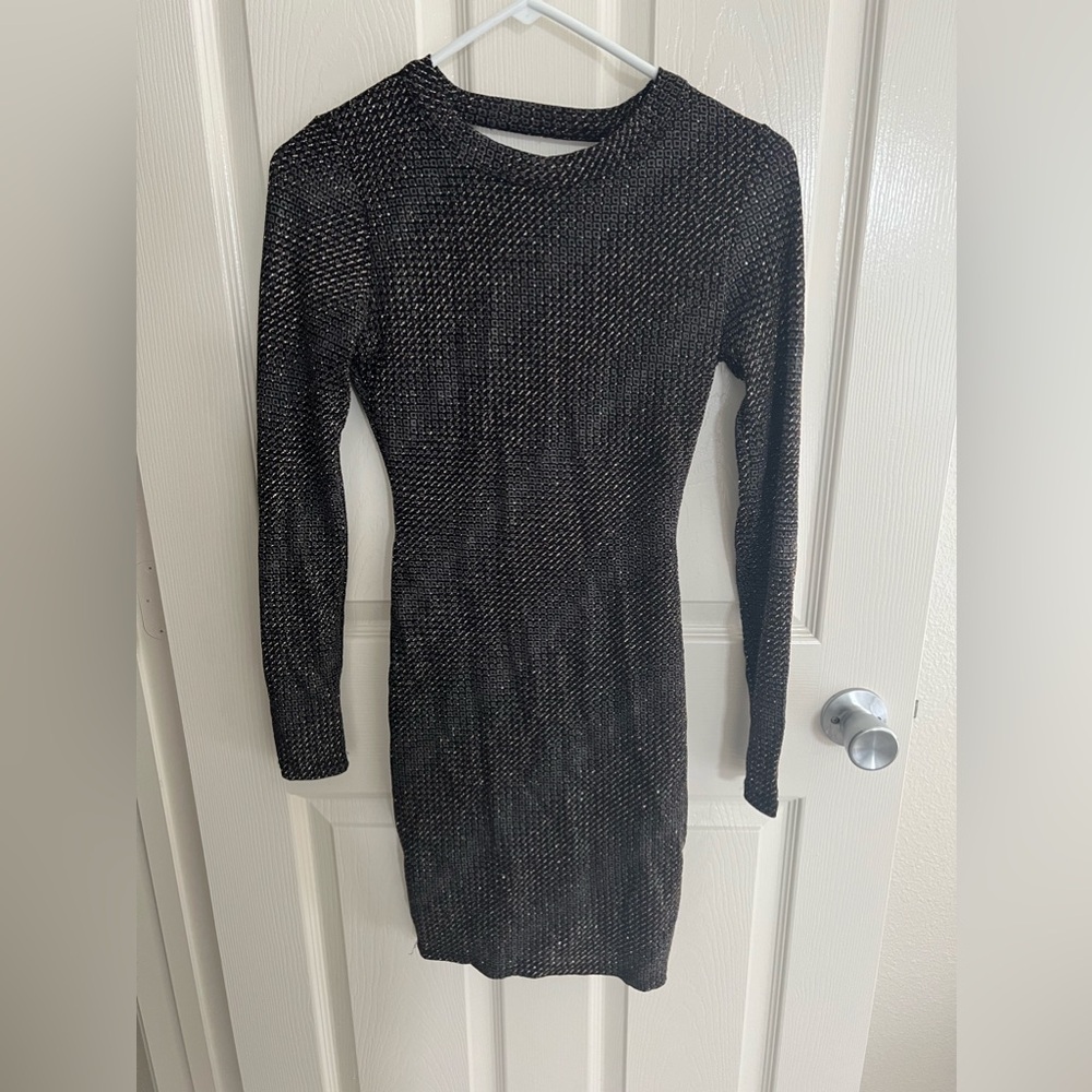 Black and gold glitter dress